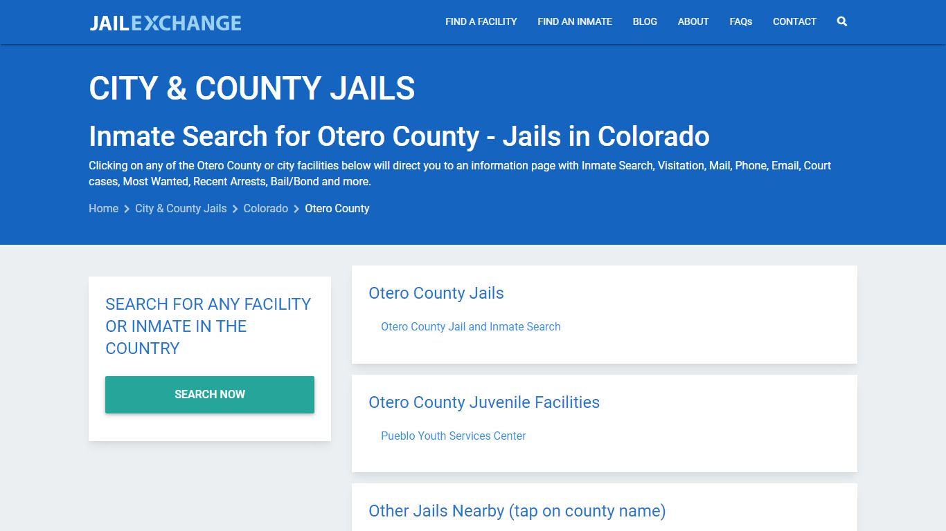 Inmate Search for Otero County | Jails in Colorado - Jail Exchange