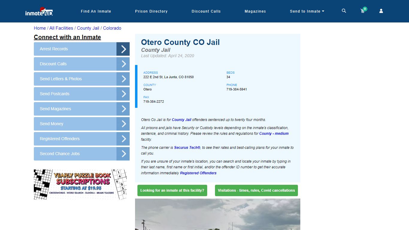 Otero County CO Jail - Inmate Locator - La Junta, CO